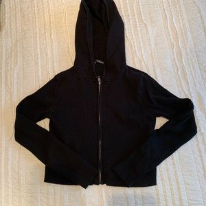 brandy melville cropped & ribbed zip up